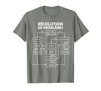 Drôle Résolution de Problèmes Adolescents Subterfuge Garçons T-Shirt, Homme, Vert Kaki chiné, 3XL