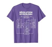 Drôle Résolution de Problèmes Adolescents Subterfuge Garçons T-Shirt, Homme, Violet Chiné, XL