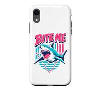 Drôle rétro années 80 Bite Me Shark Coque pour iPhone XR