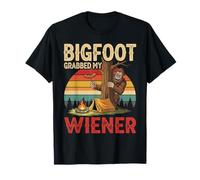 Drôle rétro Bigfoot Grabbed My Wiener Vintage Hommes Femmes T-Shirt