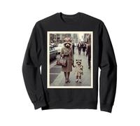 drôle rétro Vintage Raton Laveur, Maman et Fille, fête des mères Sweatshirt
