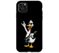 Drôle Rock Duck Joueur de Guitare Cool Bird Style rétro Coque pour iPhone 11 Pro Max