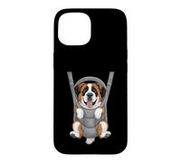 Drôle Saint Bernard Chiot dans Un Porte-bébé Amoureux des Chiens Coque pour iPhone 15