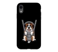 Drôle Saint Bernard Chiot dans Un Porte-bébé Amoureux des Chiens Coque pour iPhone XR