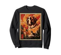 Drôle Saint Bernard Meme Mignon Vintage Rétro Art Japonais Sweatshirt
