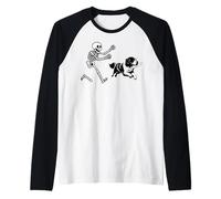 drôle Saint Bernard Running Skeleton Halloween Manche Raglan