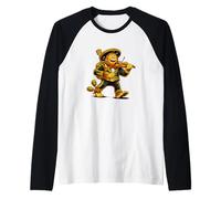 Drôle Sasquatch Mariachi Jouant de la Musique de Violon Manche Raglan