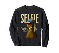 Drôle Selfie Parodie Fille avec Une Boucle d'oreille Perle Sweatshirt