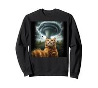 Drôle Selfie Tornado Chat Roux et Vaches Volantes Sweatshirt