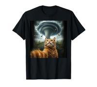 Drôle Selfie Tornado Chat Roux et Vaches Volantes T-Shirt