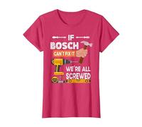 Drôle si Bosch ne Peut Pas Le réparer, Personne ne Peut Bricoleur Menuisier T-Shirt, Femme, Rouge Chiné, XXL