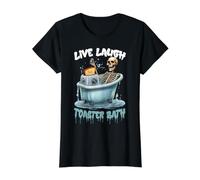 Drôle Squelette Bain avec Grille-Pain Live Laugh Toaster Bath T-Shirt Graphique avec Valeur