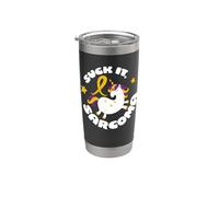 Drôle Suck It Sarcome Cute Unicorn Fighter Survivor Citation Gobelet isotherme en acier inoxydable double paroi