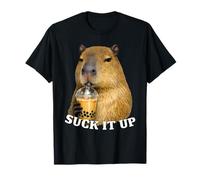 Drôle Suck It Up Capybara Bubble Tea Boba Citation T-Shirt