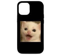 Drôle Surprise Chat Blanc Flou Photo Meme Coque pour iPhone 12/12 Pro