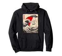 Drôle T-Rex UFO Abduction Great Wave Kanagawa Anime T-Rex Sweat à Capuche