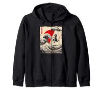 Drôle T-Rex UFO Abduction Great Wave Kanagawa Anime T-Rex Sweat à Capuche