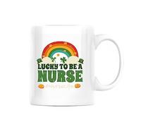 Drôle Tasses à thé Cadeaux d'infirmière Chanceux d'être infirmière Rainbow Tasse Céramique avec poignée Coffee Mugs pour décorer Maman 330ml