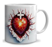 Drôle Tasses de Petit déjeuner Sacré-Cœur de Jésus Tasse À Café en porcelaine avec poignée tasses en porcelaine pour Homme Amies 330ml