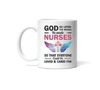 Drôle tasses en porcelaine Dieu a tant aimé le monde qu'il a créé les infirmières. Les dames aiment les infirmières. Tasse Céramique Amusants Tasses à thé pour Amies Femme 330ml