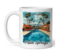 Drôle tasses en porcelaine Palm Springs, Californie Tasse Humour Tasses à thé pour Homme Maman 330ml