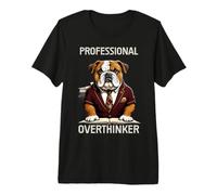 Drôle TDAH Anxiété Bulldog Overthinking Mind T-Shirt Haut de Gamme