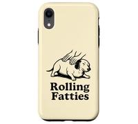Drôle Teckel Weiner Dog Rolling Fatties Maman Papa Enfants Coque pour iPhone XR