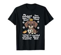 Drôle Teckel Wiener Chien Maman café Illustration Mignon T-Shirt
