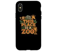 Drôle This Place is A Zoo Shirt Humour Coque pour iPhone X/XS