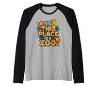 Drôle This Place is A Zoo Shirt Humour Manche Raglan