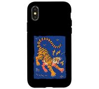 Drôle Tigre Rétro Dessin animé Vintage Dingo 70s Art Coque pour iPhone X/XS