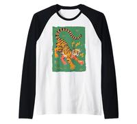 Drôle Tigre Rétro Dessin animé Vintage Dingo 70s Art Manche Raglan