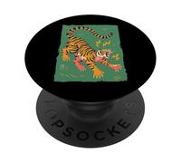 Drôle Tigre Rétro Dessin animé Vintage Dingo 70s Art PopSockets PopGrip Adhésif