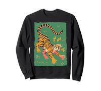 Drôle Tigre Rétro Dessin animé Vintage Dingo 70s Art Sweatshirt