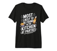 Drôle Timide Introverti Blague Cuisine At Parties Anti-Social Dad T-Shirt Haut de Gamme