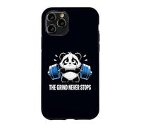 Drôle Triste Panda soulevant Gym Humour The Grind Never Stops Coque pour iPhone 11 Pro
