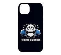 Drôle Triste Panda soulevant Gym Humour The Grind Never Stops Coque pour iPhone 14 Plus