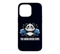 Drôle Triste Panda soulevant Gym Humour The Grind Never Stops Coque pour iPhone 14 Pro Max