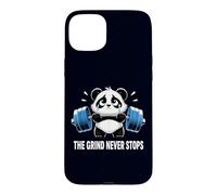 Drôle Triste Panda soulevant Gym Humour The Grind Never Stops Coque pour iPhone 15 Plus