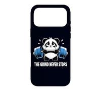 Drôle Triste Panda soulevant Gym Humour The Grind Never Stops Coque pour iPhone 17 Pro Max
