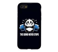 Drôle Triste Panda soulevant Gym Humour The Grind Never Stops Coque pour iPhone SE (2020) / 7/8