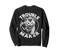Drôle Troublemaker Cat Rock Hand Punk Rebel Garçons Filles Enfants Sweatshirt