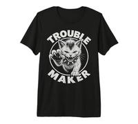 Drôle Troublemaker Cat Rock Hand Punk Rebel Garçons Filles Enfants T-Shirt Haut de Gamme