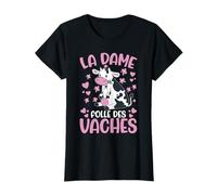 Drôle Vache La Dame Folle Des Vaches Fermier T-Shirt