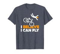 Drôle Vélo Cycliste Cyclisme I Believe i Can Fly T-Shirt, Homme, Bleu Chiné, 4XL