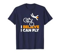 Drôle Vélo Cycliste Cyclisme I Believe i Can Fly T-Shirt, Homme, Bleu Marine, 4XL