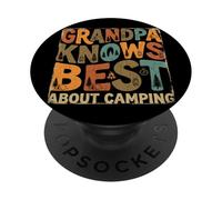 Drôle Vintage Grandpa Knows Best Camping Rétro Cadeau Extérieur PopSockets PopGrip Adhésif