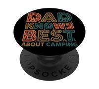 Drôle Vintage Papa Camping Rétro Cadeau Extérieur Papa Knows Best PopSockets PopGrip Adhésif