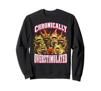 Drôle Y2K Grenouilles chroniquement surstimulées Chaos Meme Sweatshirt