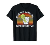 Drôles Cadeaux Gin Tonic Quotes T-Shirt Noir Unisexe Adulte S EU 33 inches Classic Fit Short Sleeves